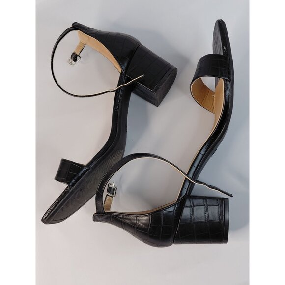 Diba Maya Square Toe Black Block Heel Sandals Size 10W - Picture 3 of 9